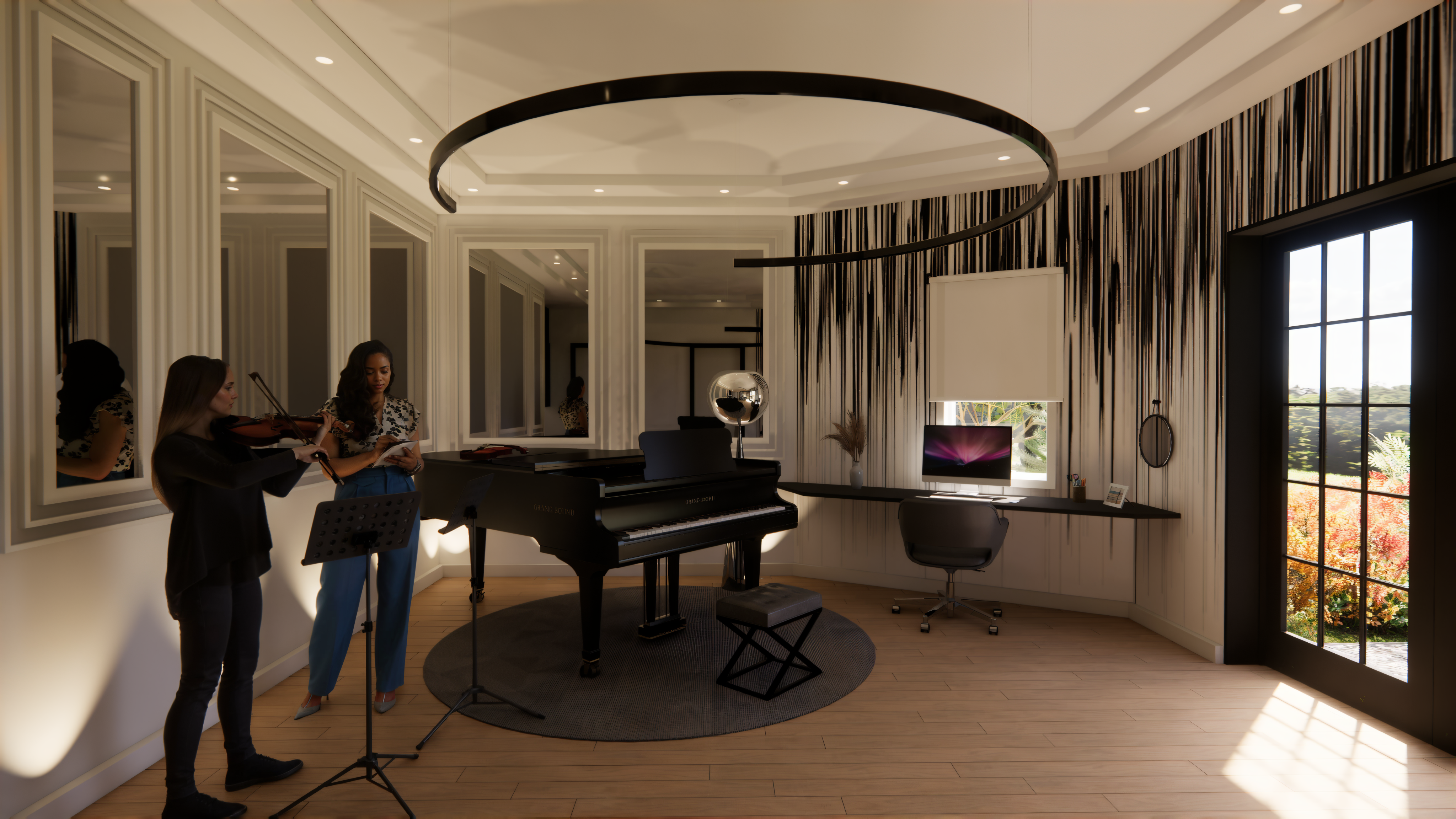 3D Model of Music Room 3D model of the music room in the residential project