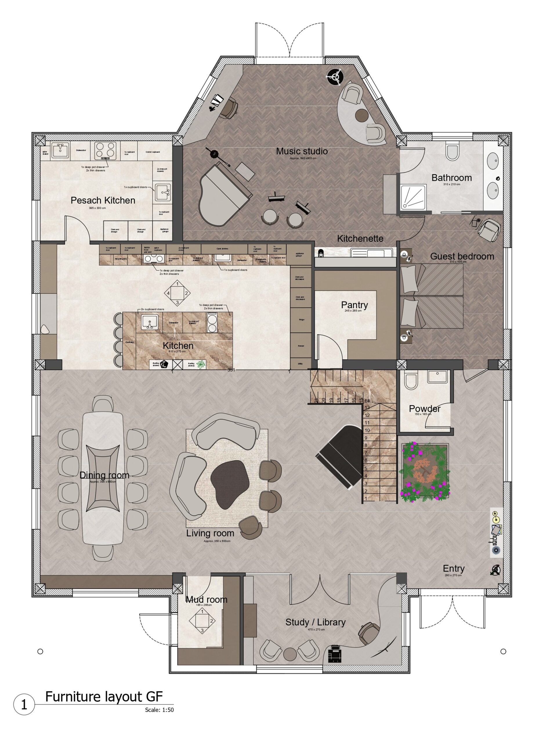 Furniture plan Residential home Floorplan of the residential home project showing all furniture