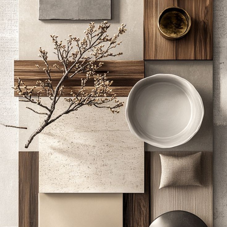 material board featuring different materials